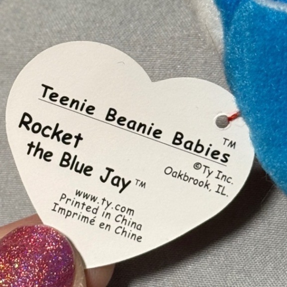Ty Teenie Beanie Babies McDonald's Lot of 3 Rooster Blue Jay Stretchy Ostrich - Picture 5 of 10